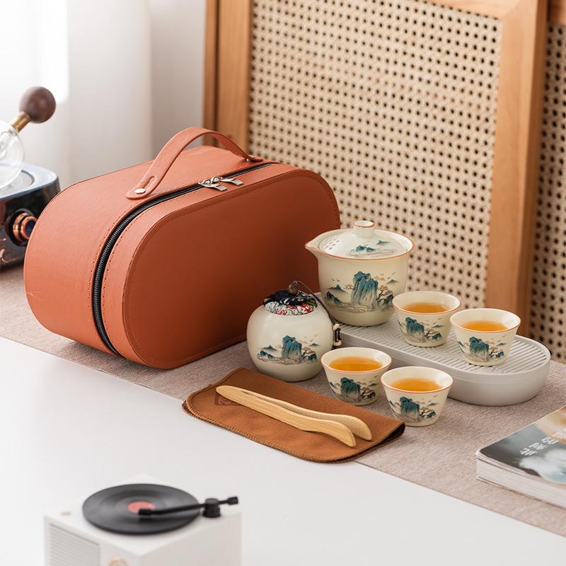 Ru Kung Fu Travel Tea Set Gift Box Set Portable Storage High-end Guochao Business Holiday Gifts