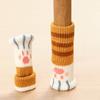 4Pcs Chair Leg Covers Cartoon Paw Pattern Elastic Knitting Chair Floor Protector Wood Tile Marble Floors No-scratch Non-Slip Chair Foot Covers