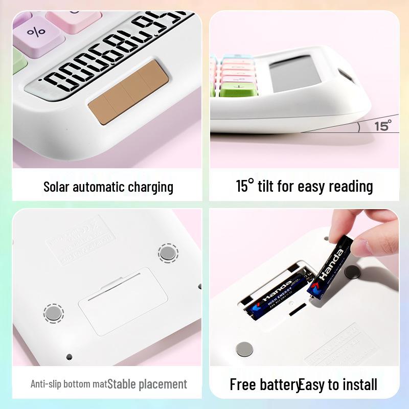 Dopamine Color Series Multifunctional Calculator with Flexible Keyboard - Stylish Office & Internet Celebrity Design.