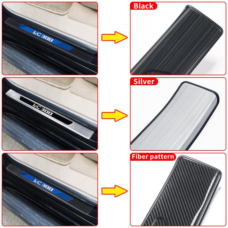 stainless steel car threshold protection For Toyota Land Cruiser 300 2021-2024 LC300 Interior modification Upgraded accessories