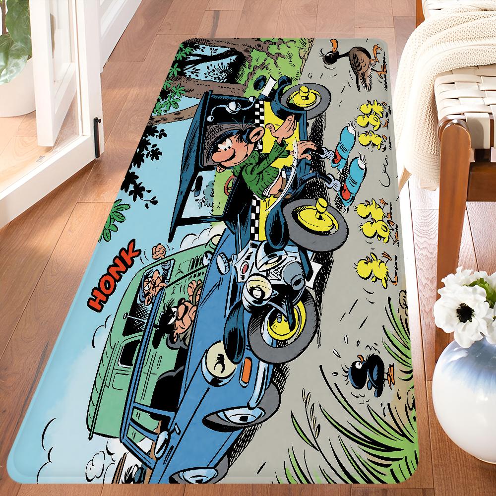 Gaston Lagaffe Hallway Carpet Retro Multiple Choice Living Room Kitchen Rug Non-Slip Welcome Rug 40x60cm