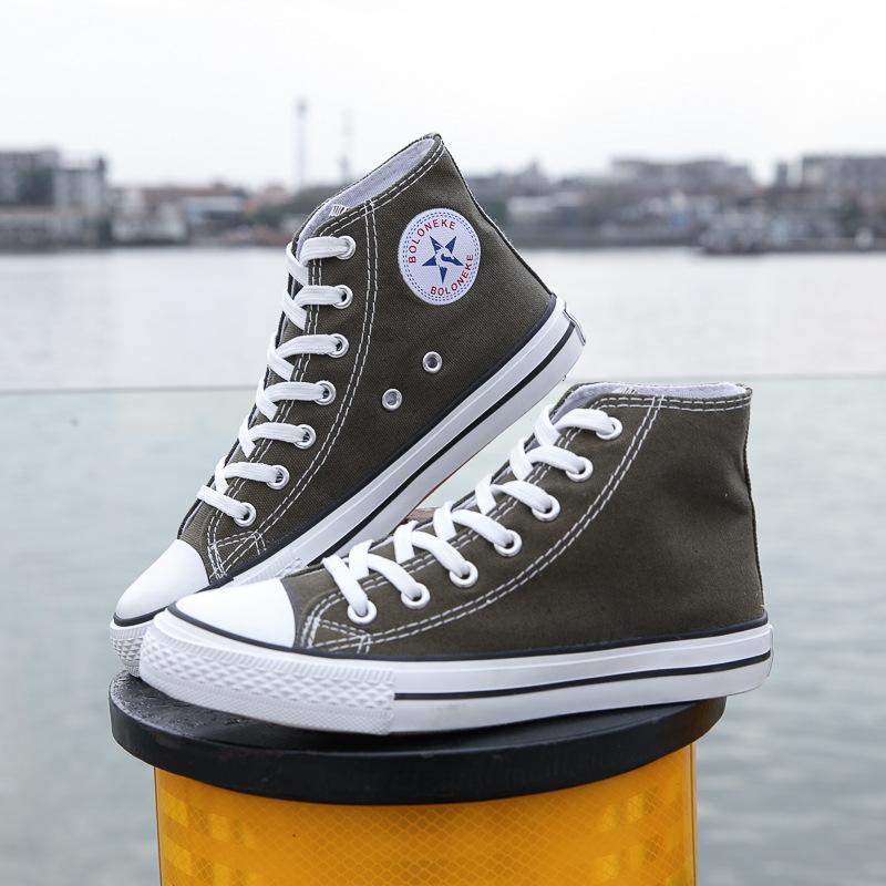 College-Stil Einfarbig Paar, High-Top Canvas Schuhe Männer Und Frauen Schuhe 1970 Retro