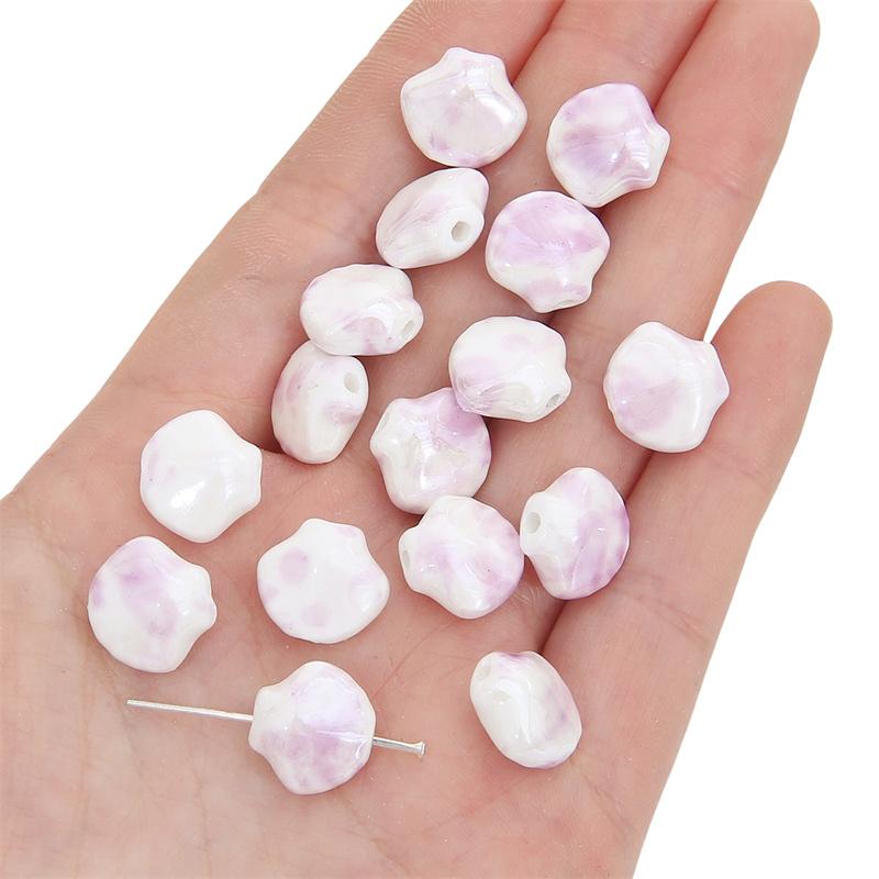 

5 шт. керамические бусины с брызгами чернил, цветные бусины с покрытием для ожерелья, браслета, фурнитура для изготовления ювелирных изделий своими руками 14x12mm