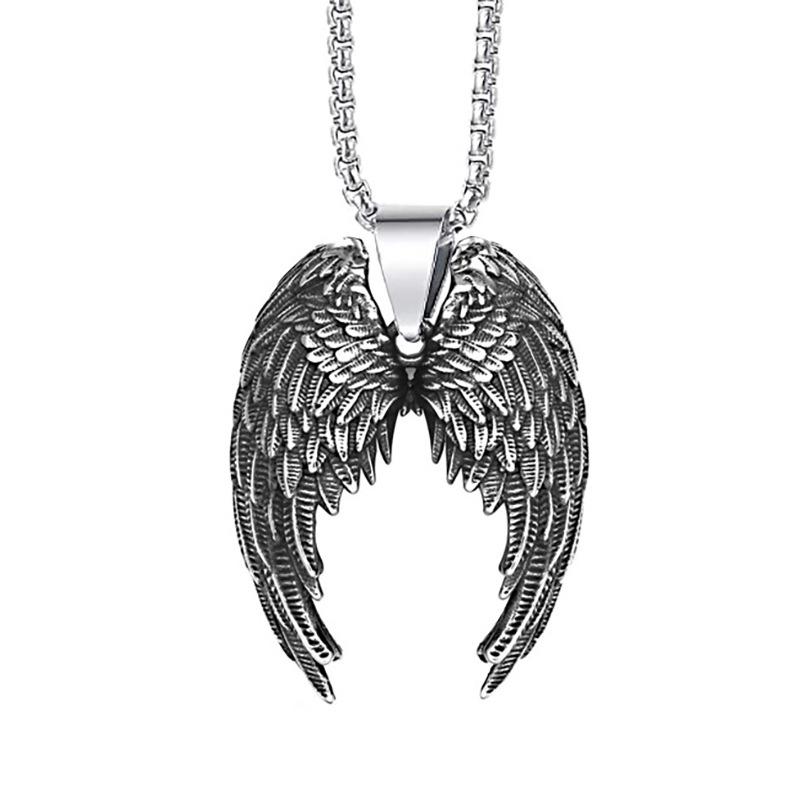 2026 European and American Angel Wings Pendant Necklace Punk Style Pendant Necklace Women s Accessories