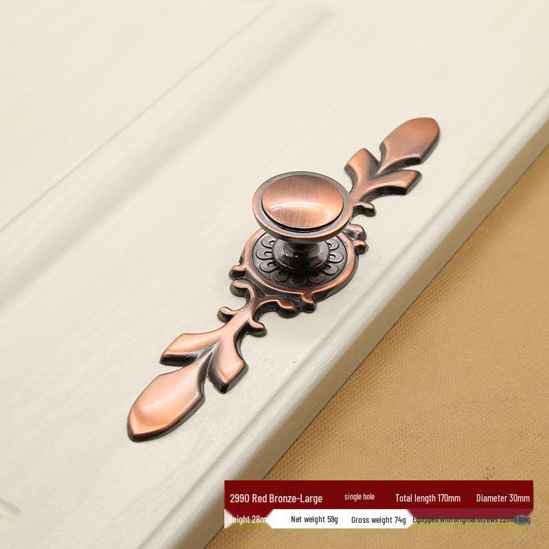 

Антикварная ручка для ящика и шкафа из зеленой бронзы с одним отверстием, в китайском и европейском стиле