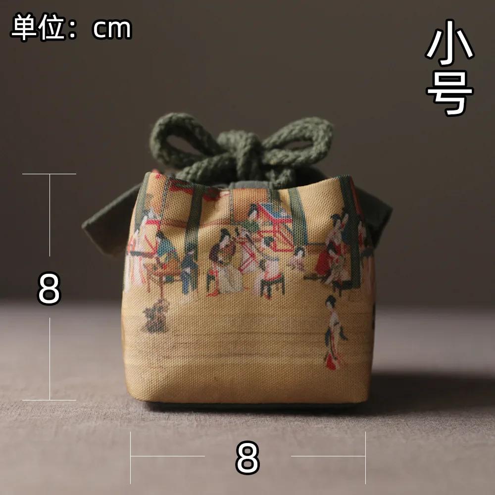 Винтажные портативные сумки для хранения Многофункциональные дорожные органайзеры на шнурке для чайной посуды Защитные рукава для ювелирных изделий