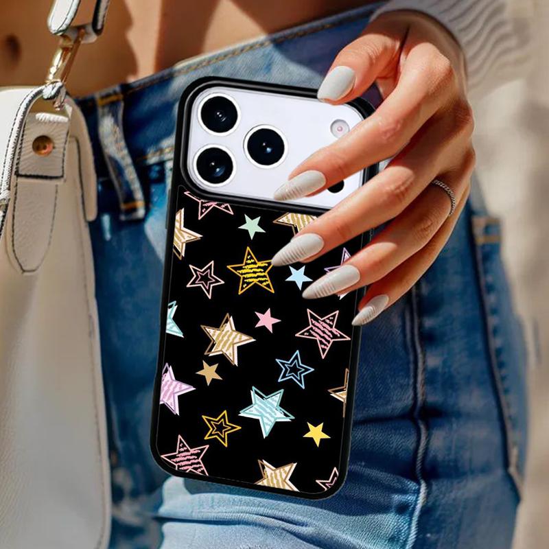 Colorful Stars Phone Case For iPhone 17 Air 14 15 13 12 Max Cover For Apple 14 15 16 16e 11 Pro Max Plus Coque