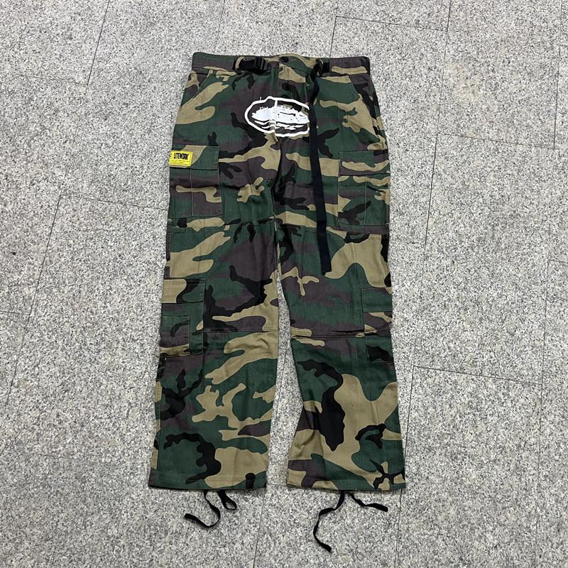 24S marca di tendenza europea e americana transfrontaliera Alcatraz salopette casual elastiche multitasche uomo e donna coppie pantaloni high street