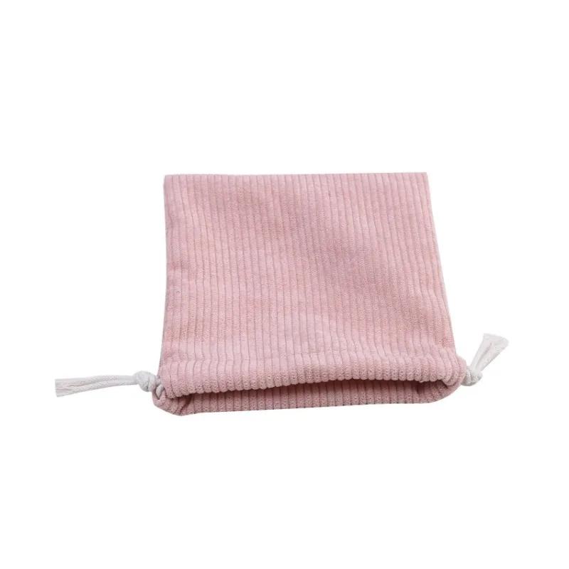 Women's Outdoor Travel Solid Color Portable Headphones Data Cable Drawstring Storage Bag Pocket Cosmetic Bag