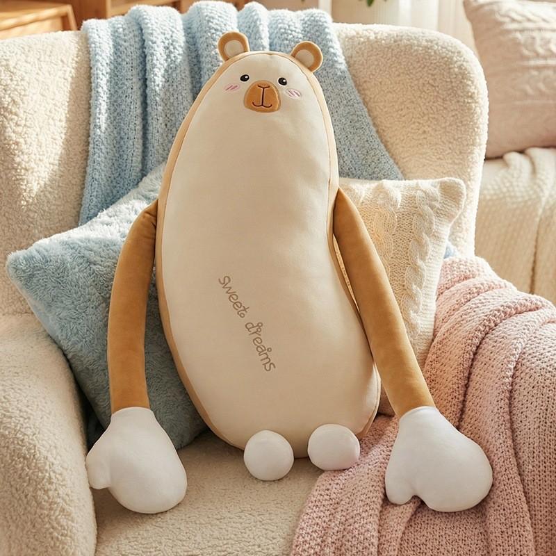 Plush Eggplant Long Pillow With Removable Inner Cushion For Side Sleepers And Pregnant Women