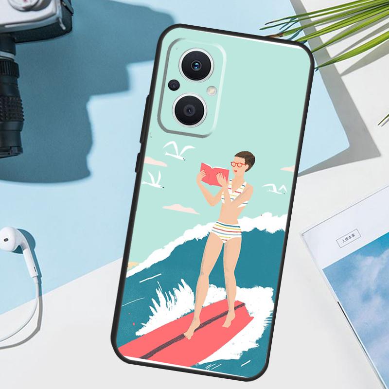 Surfboard Surfing Surf Girl Cover For OPPO Reno 14 Pro 10 11 12 13 14F 13F 12F 11F 7 8 Lite OPPO Find X9 X6 X5 X8 Pro Case