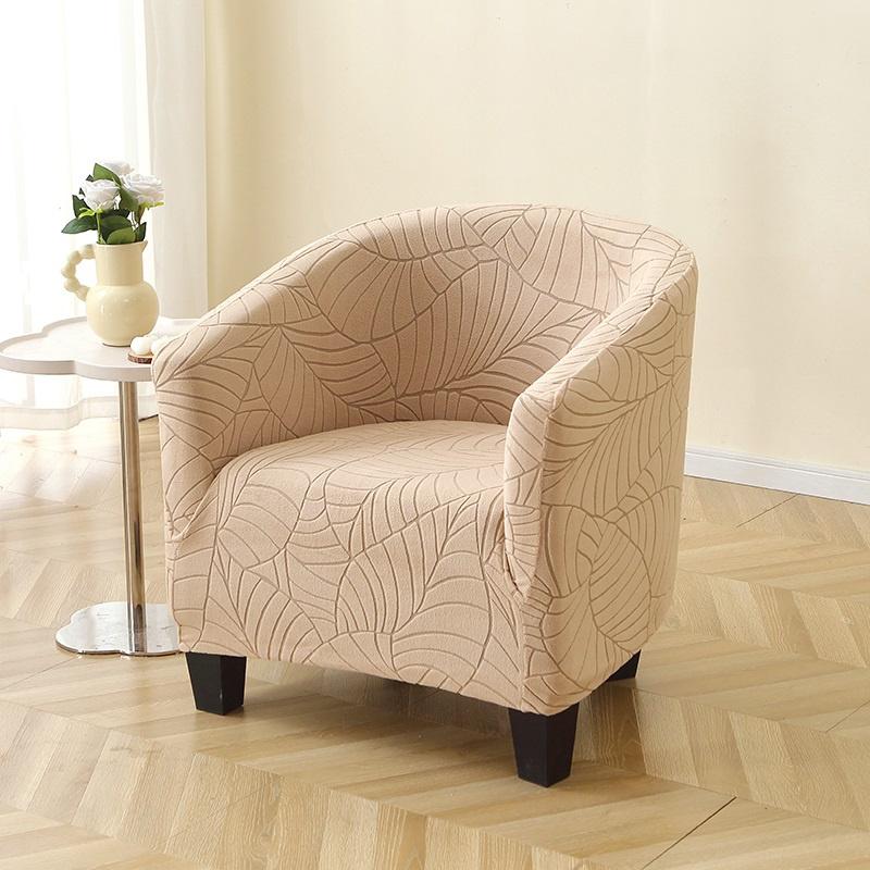 Leaves Jacquard Tub Chair Cover Elastic Club Sofa Slipcovers Armchair Case Single Sofa Cover for Living Room Bar Counter Banquet