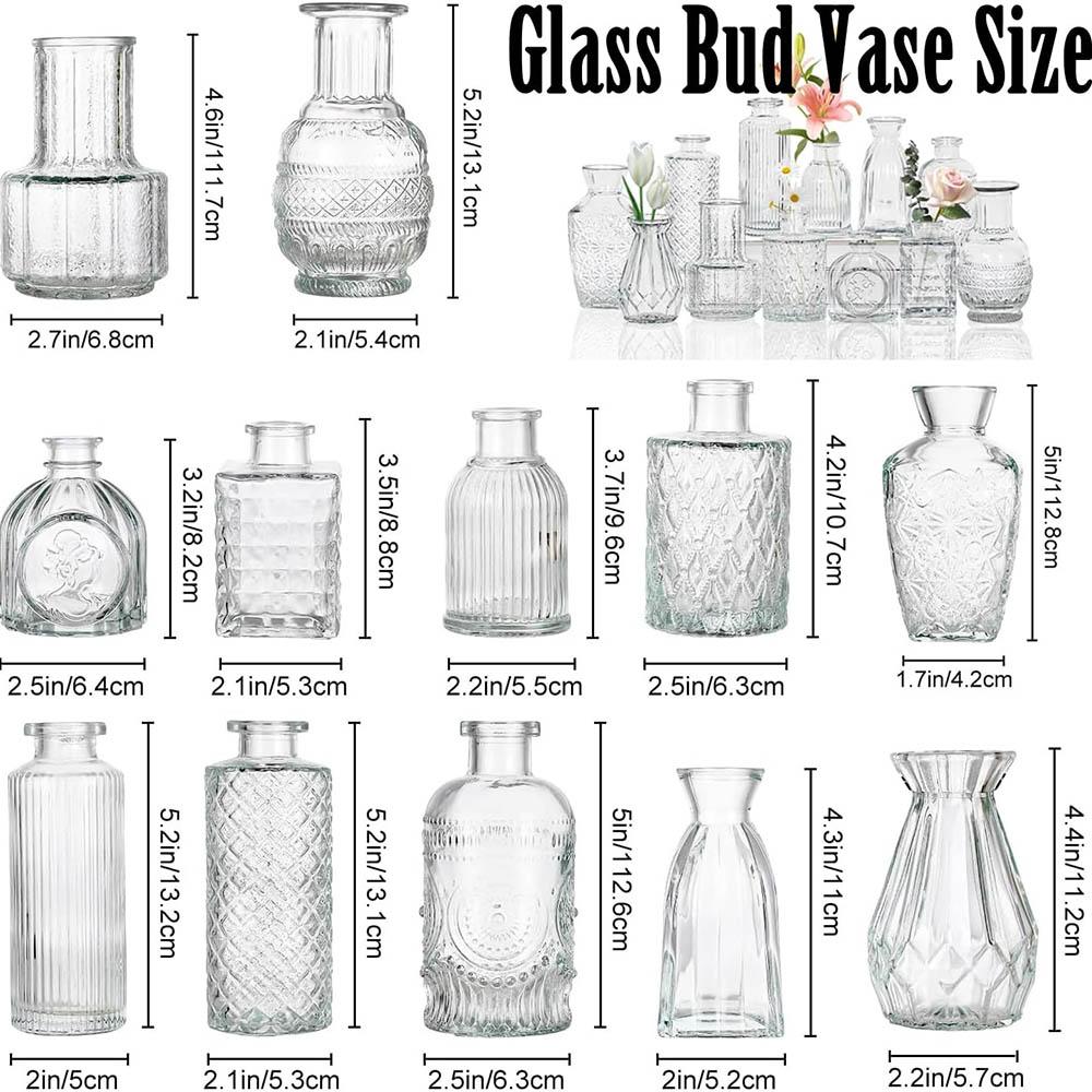 

Bud Vases Set of 12 Pc,Mini Glass Vases for Flowers,Vintage Vase for Centerpieces,Small Flower Vase for Wedding Home Party Decor