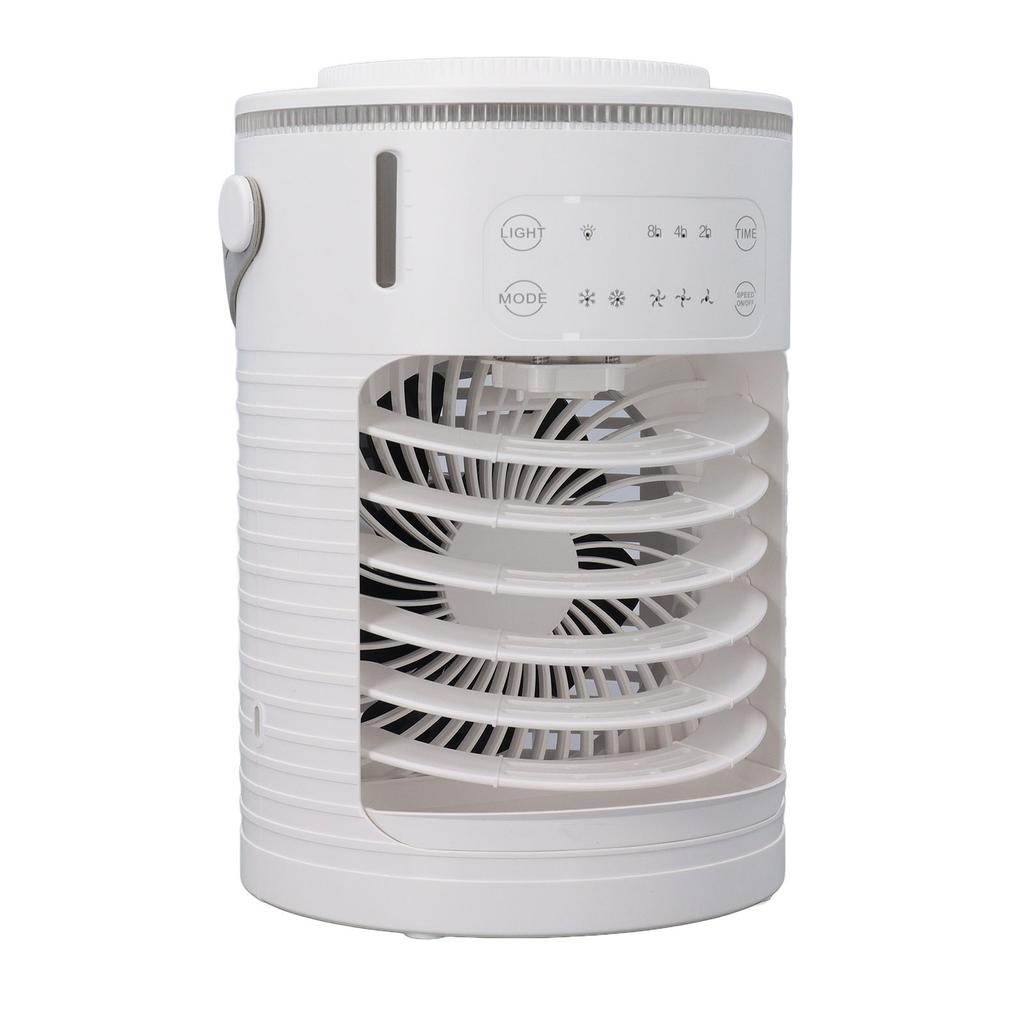 Portable Air Conditioner Cooling Fan with 7 Colors LED 3 Speeds 3 Levels Misting Timing Cooler for
