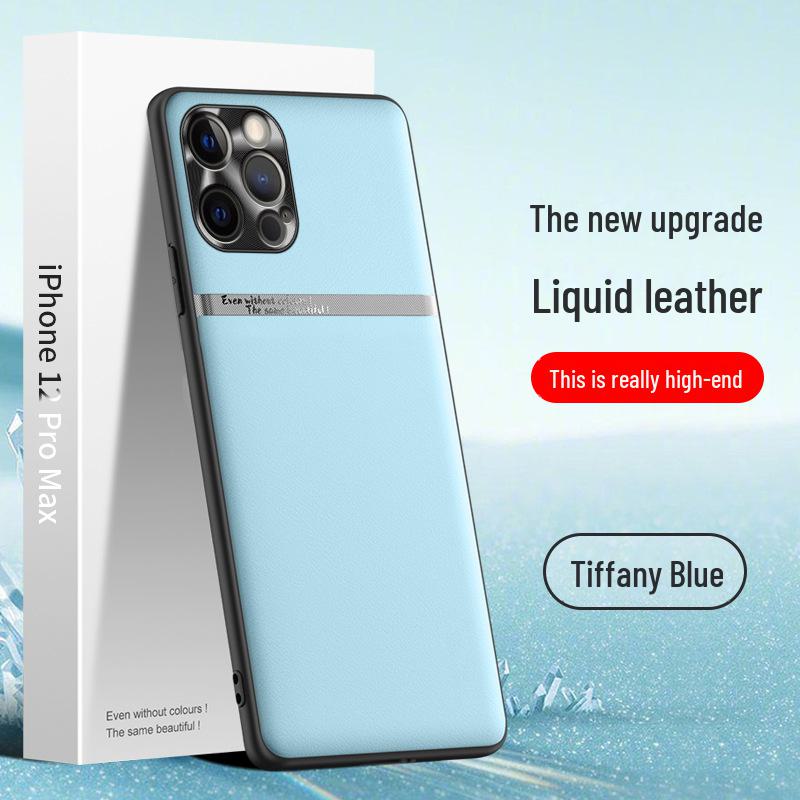 Prémiový kryt z tekuté kůže pro Apple 12 Pro Max, odolný proti pádům a skvrnám, jednodílný design
