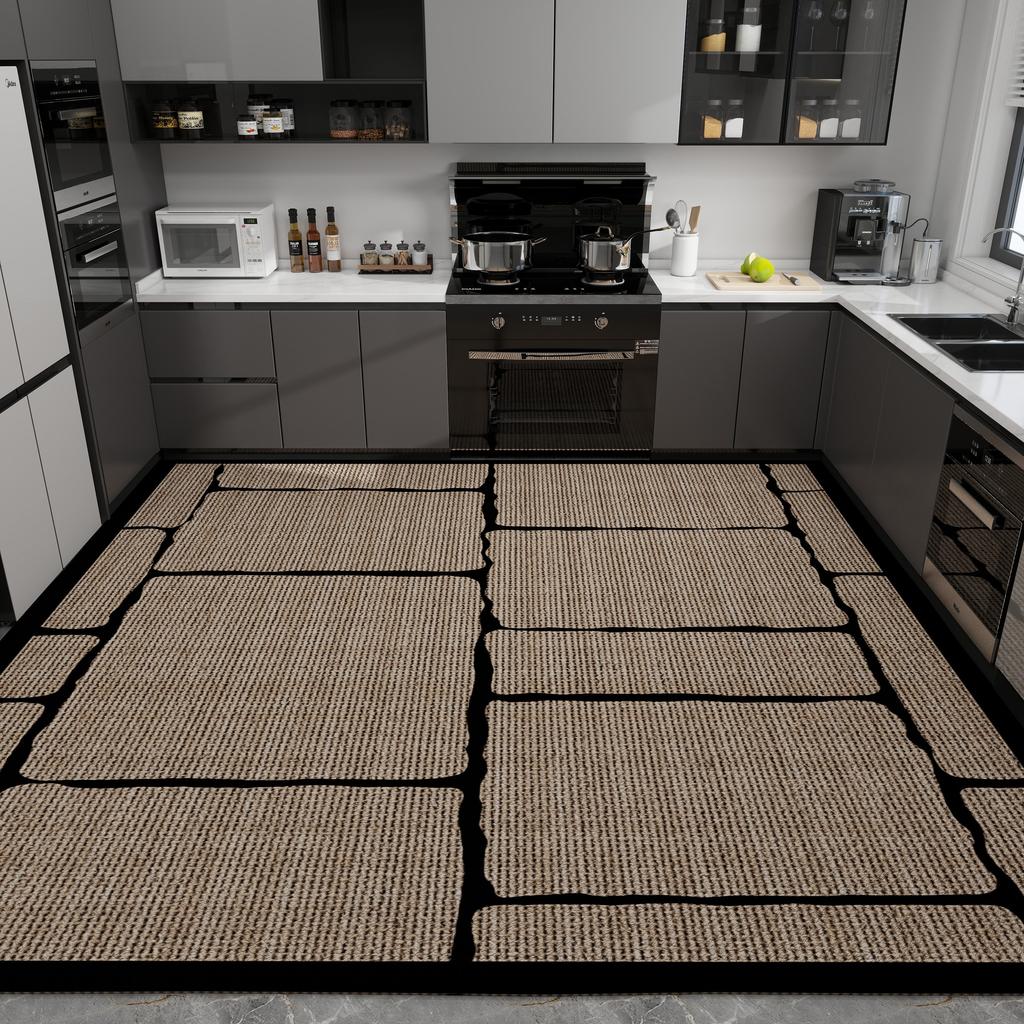 Kitchen Floor Mat Simple and Dirt-resistant Carpet Home Decoration Anti-slip Foot Mats Wear-resistant Large Size Mats
