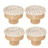 4pcs Retro Rattan Woven Dresser Knobs, Handmade Wicker Woven Pulls With Screws For Cabinets, Drawers