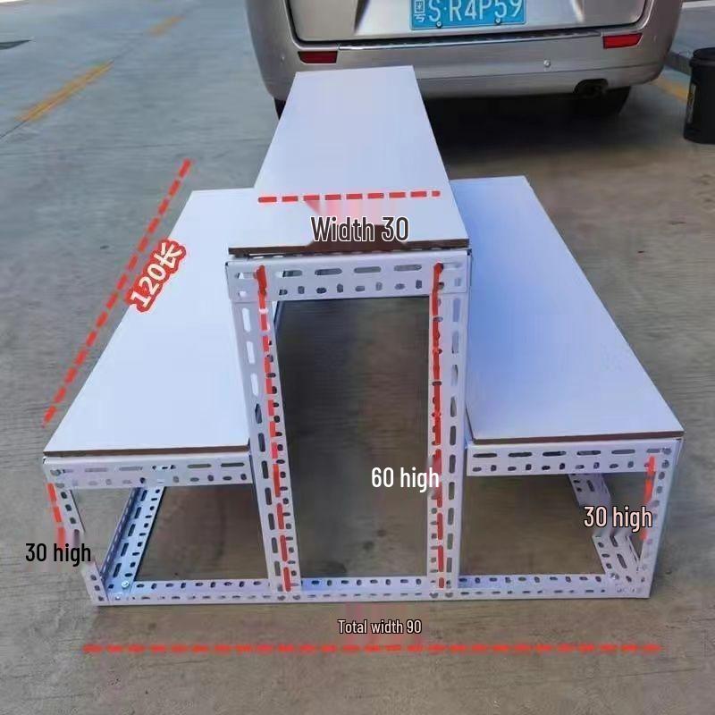 Three-Tier Trapezoidal Display Rack for Supermarket or Flower Stall