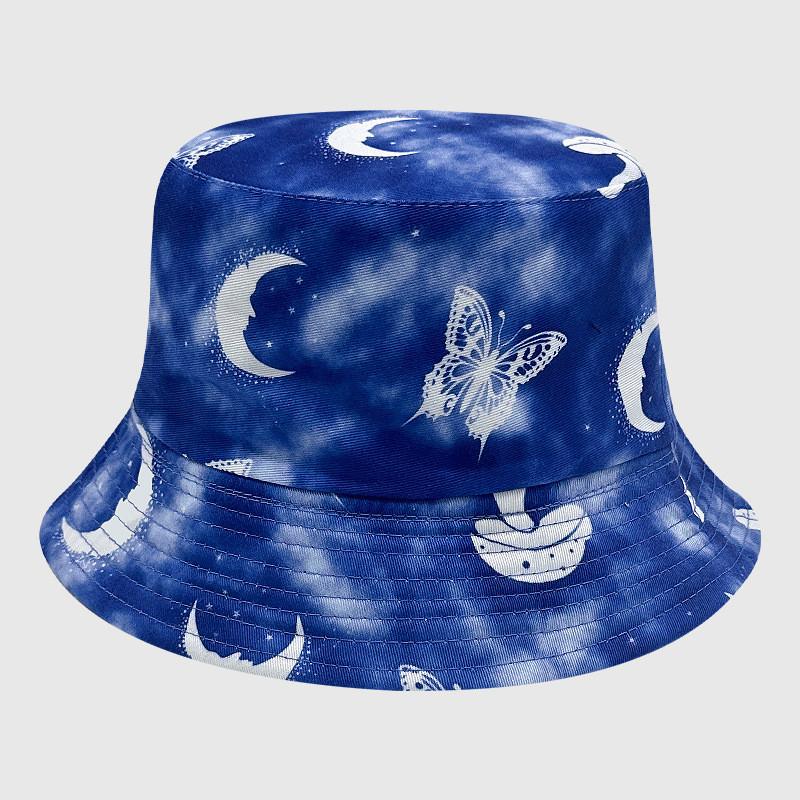 Dye Fisherman Tie Hat Uv Protection Assorted Colors Print Butterfly Cat Cap Leaf