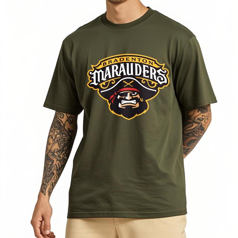 Plus Size Summer For Him Tshirt Bradenton Marauders Pirate Logo Design Short Sleeve Adult Crew Neck Tops Relaxed Fit Tshirt