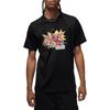 Jordan Anime Character Letter Print Casual Short Sleeve T-Shirt Men Tops Black FZ1939-010