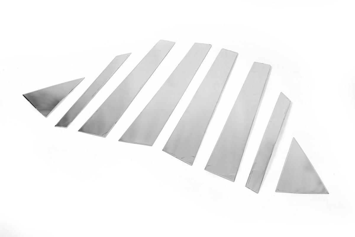 

Молдинг дверних стійок (8 шт, нерж.) для Hyundai IX-35 2010-2015 рр.