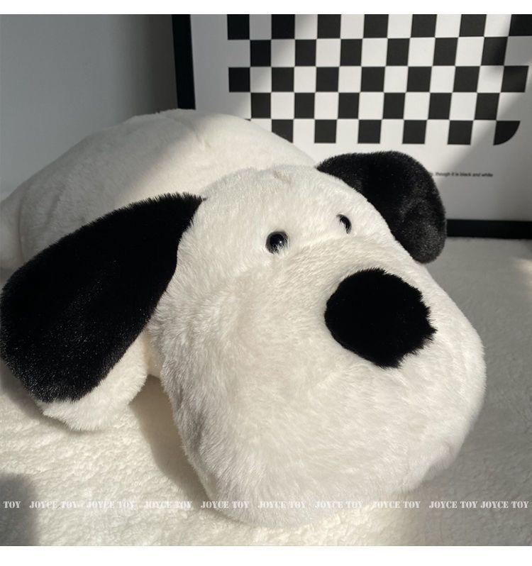 Cute Black and White Dog Plush Pillow - Soft Sleep Companion and Birthday Gift
