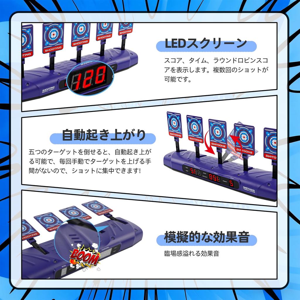 CYFIE Electronic Target Shooting Game with Auto-Rise, Target Aiming, Auto-Scoring, Shooting Practice, Sound Effects, 4 Game Modes, Extra Targets,