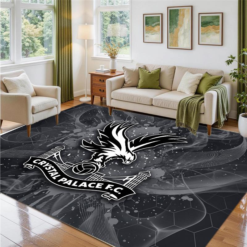 Crystal Palace Football Design Crystal Velvet Rug Soft Decorative Mat for Bedroom Entrance