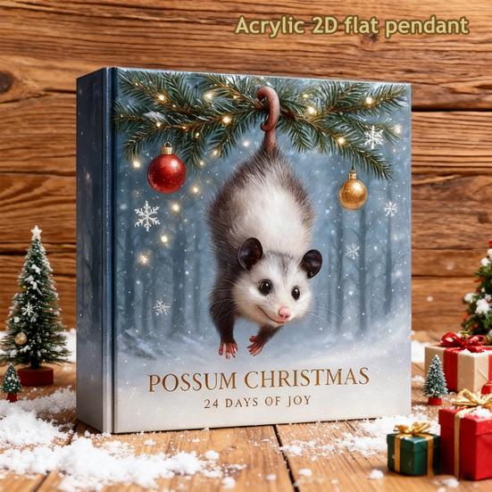 Christmas Advent Calendar Colorful Bells Possum Design 24-Day Countdown Christmas Tree Pendant Festive Ornaments