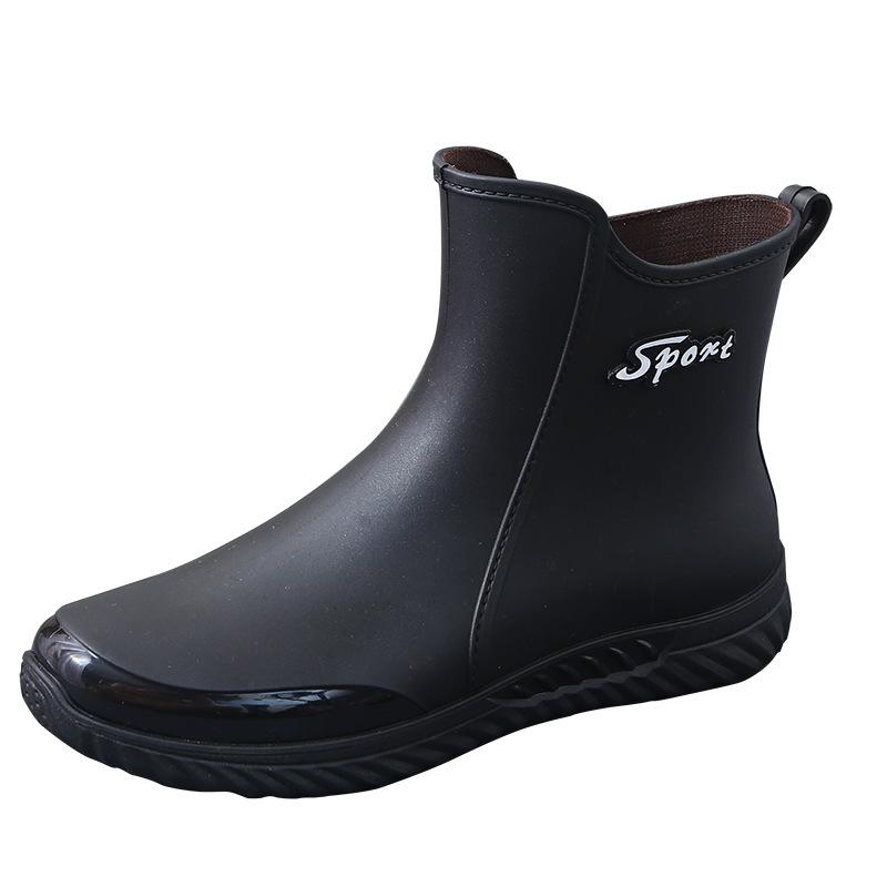 Fashion short rain shoes men wear water shoes outside the four seasons non-slip students short rubber shoes thickened water boots rain boots