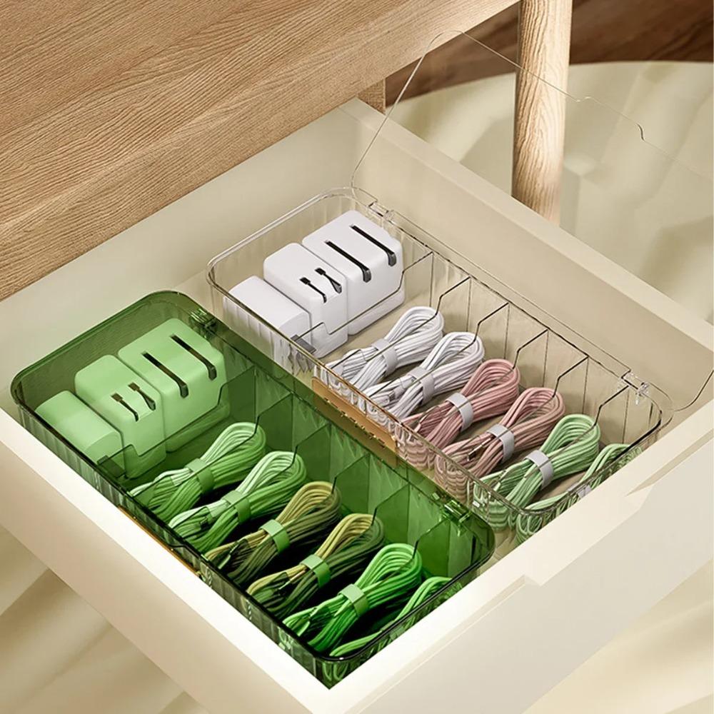 1PC Desktop Multifunctional Charging Cable Jewelry Organizer Drawer Storage Box Large Capacity Storage Containers Organizer Box