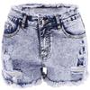 2022 Spring/Summer New Fashion Bleached Snowflake Denim Shorts for Women