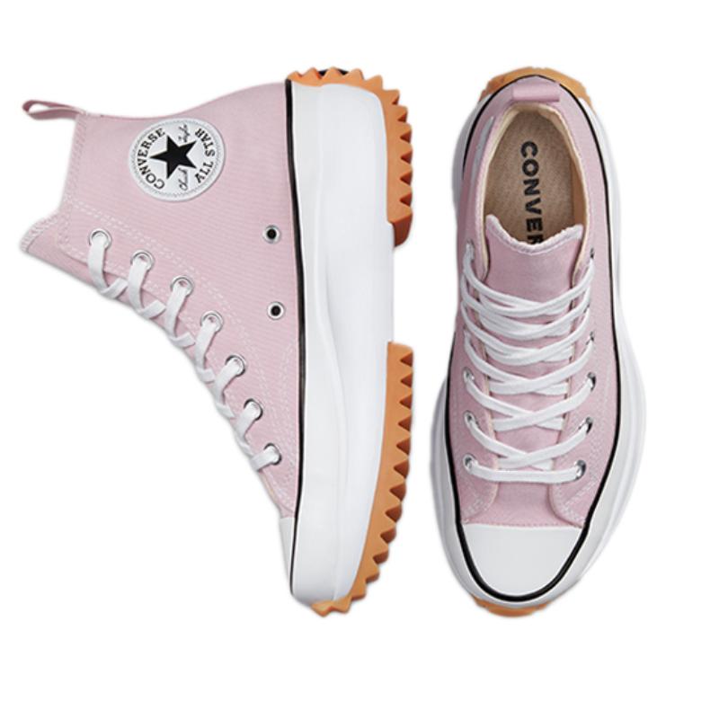 Converse Run Star Hike Trendy and Fashionable High-Top Canvas Shoes Unisex Light Pink