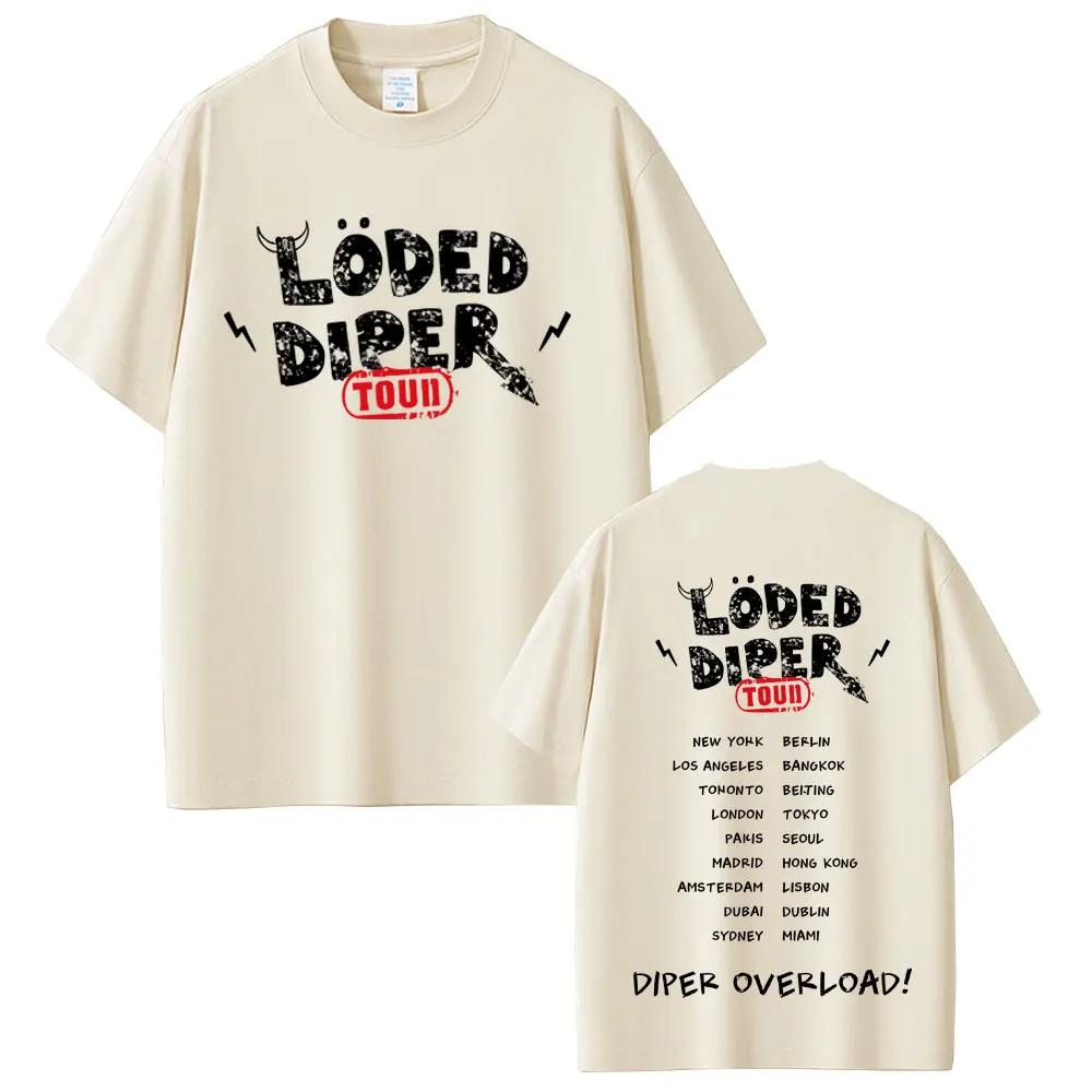 

Men Cotton Tshirt Humorous and Fun American Comic Tee Loded Diper Concert High Quality Comfortable Summer Womens Tshirt 4XL