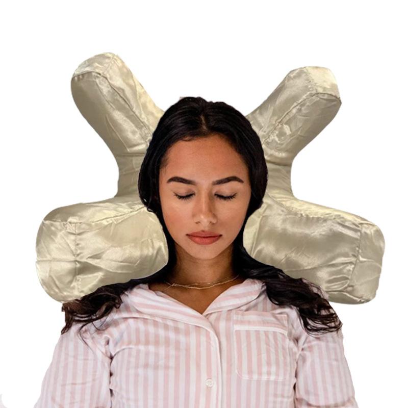 

Satin Memory Foam Beauty Pillow for Face - Anti-Wrinkle Sleep & Travel Soft Hypoallergenic Bed Pillow for Office Nap No Makeup 30x15x11cm темного кольору хакі