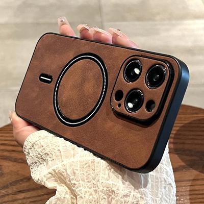 Custodia per telefono Cortex magnetica di ricarica wireless di lusso per iPhone 11 12 13 14 15 Pro Max Plus X Xs XR Magsafe Bumper Cover