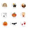 160PCS 8 Sheets Cartoon Spider Pumpkin Halloween Stickers Ghost Bat Scary Sticker  Party Supplies