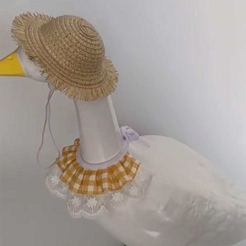 Funny Porch Goose Costume Handcrafted Poultry Costume Goose Hat Scarf  Duck Grooming Accessories