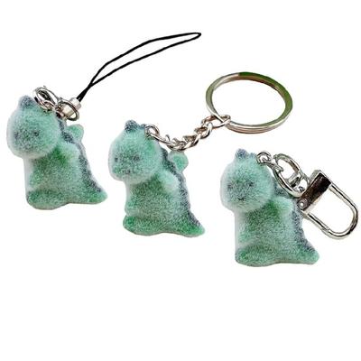 Portachiavi Dinosauro Floccato alla Moda Portachiavi Dinosauro Peluche Fatto a Mano con Colori Vivaci Accessorio Decorazione Borsa