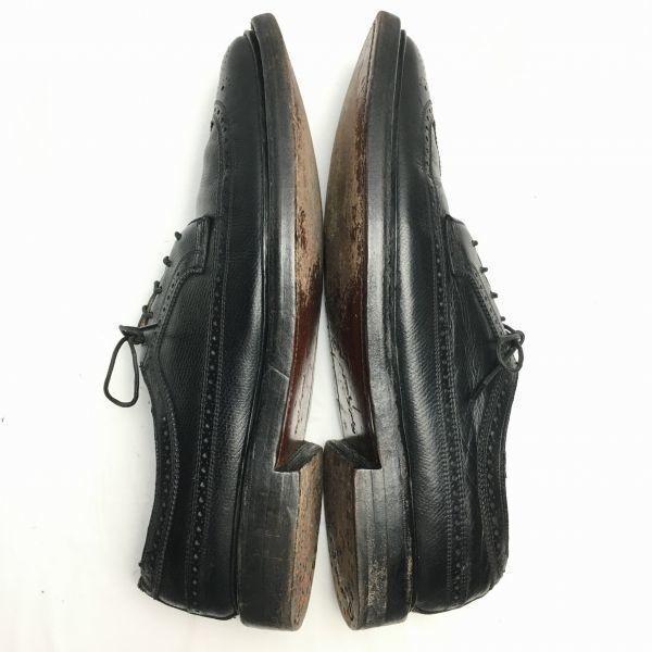 1979 Vintage FLORSHEIM Kenmoor Long Wingtip Business Shoes Black Size 10C 27.027.5(USED)