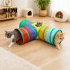 Collapsible Cat Hide Tunnel Rainbow Toy, with Peek Hole, Zippered Activity Toy Modular Tunnels, Can Be Freely Combined for Indoor Cats Kittens