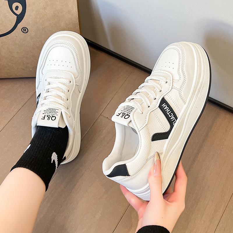 

2025 осень новые универсальные повседневные туфли показывают маленькие, легкие и удобные спортивные кеды с круглым носком женские спортивные туфли 40 чёрный