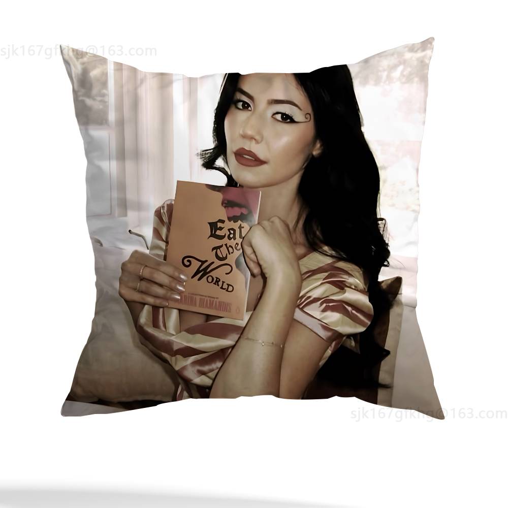Marina Pillow Case Square Double-Sided Printing Short Plush Sofa Cushion Cover Bedroom Bedside Pillow
