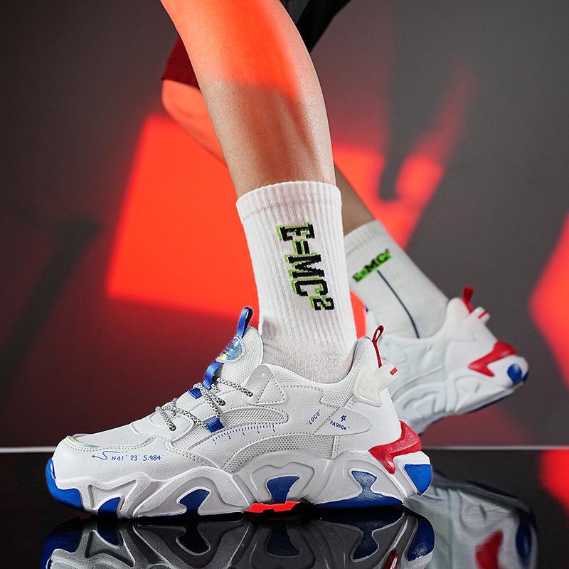 

Men s shoes 2024 new men s breathable reflective casual fashion trendy shoes youth platform running sports shoes 37 белый