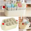 Beige Dopamine Storage Box Plastic Sorting Box Cute Storage Basket  Cosmetics Storage