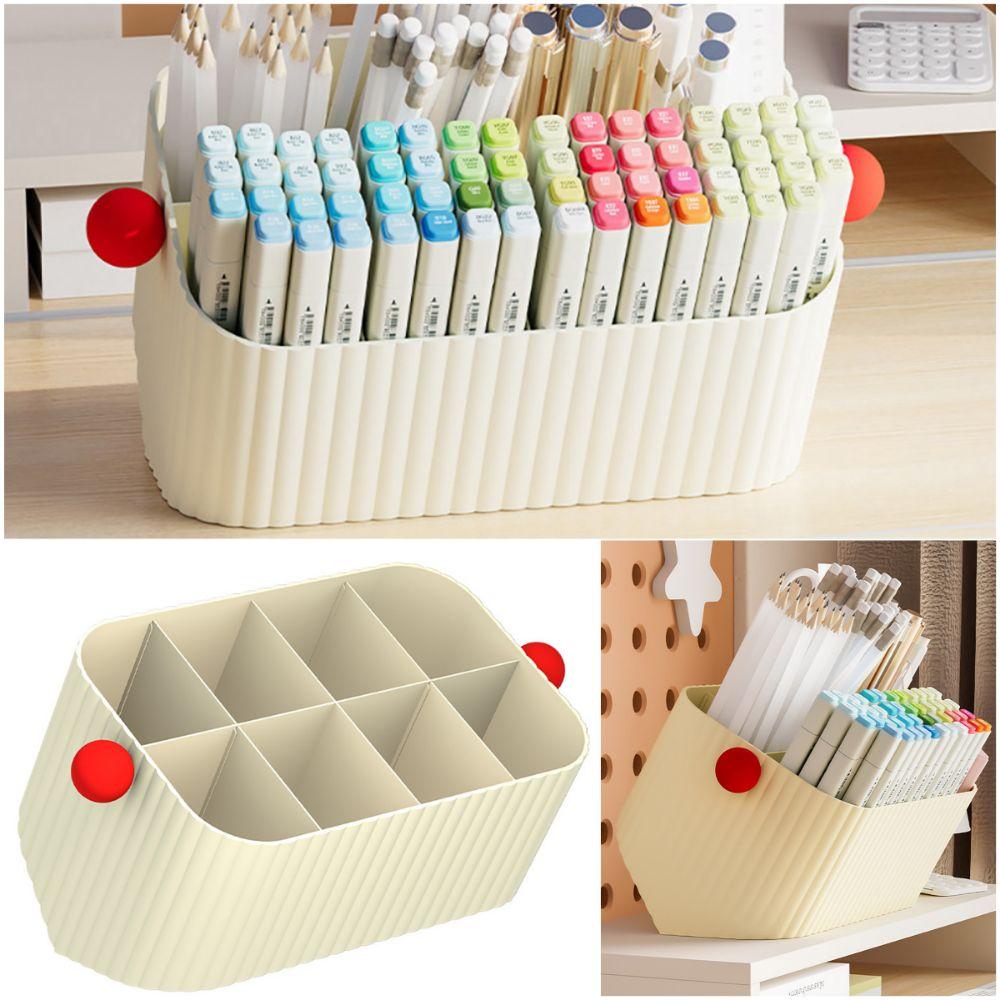 Beige Dopamine Storage Box Plastic Sorting Box Cute Storage Basket Cosmetics Storage