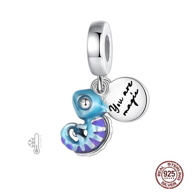 Charms FitFashion 925 Silver Original Bracelet Luminous Firefly Butterfly Turtle Feather Blue Eyes Beads DIY Daily Jewelry Gift