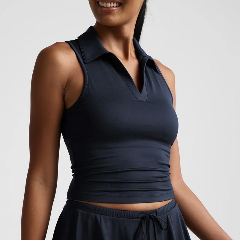 Backless Sports Vest Women s High-waist Yoga Skirt Tennis Dress Running Fitness Suit M