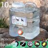 Transparent Outdoor Camping Water Bucket with Faucet and Lid - Food Grade Square Storage Container for Drinking Water